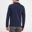 Polo manches longues en coton bleu marine homme