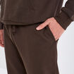 Pantalon jogging droit molleton marron foncé homme