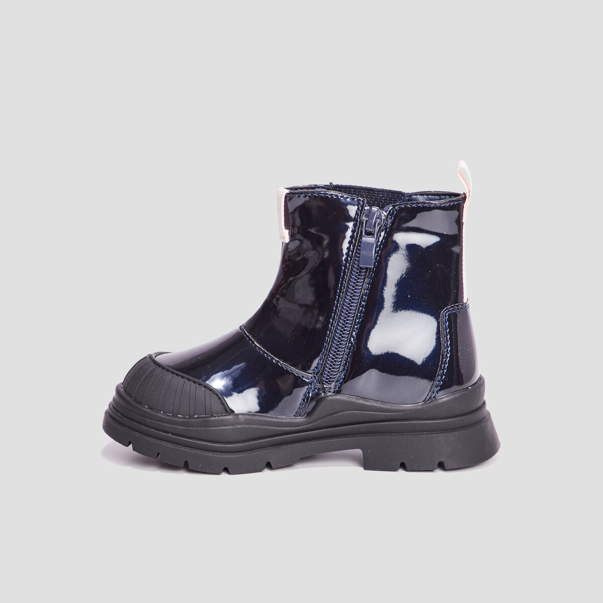 Bottines vernies à semelle épaisse noir fille