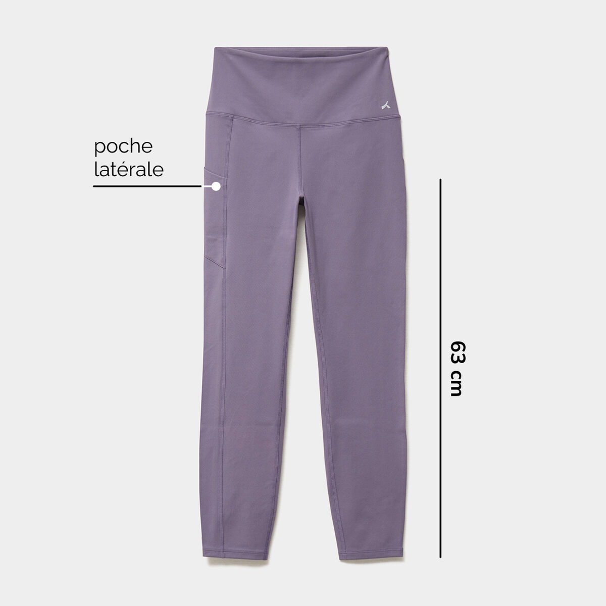 Legging de sport taille haute violet femme
