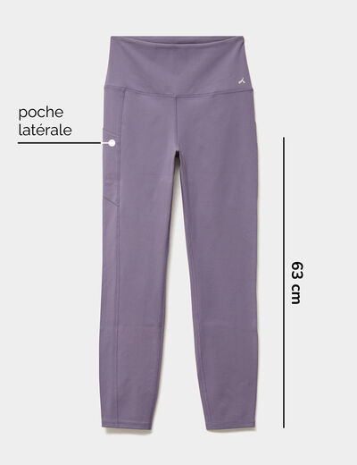 Legging de sport taille haute violet femme