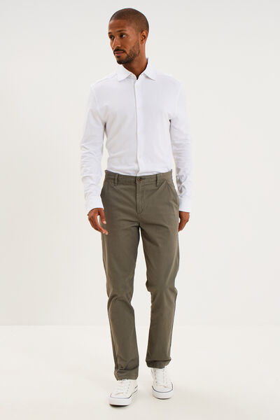 Chemise droite &agrave; manches longues blanc homme