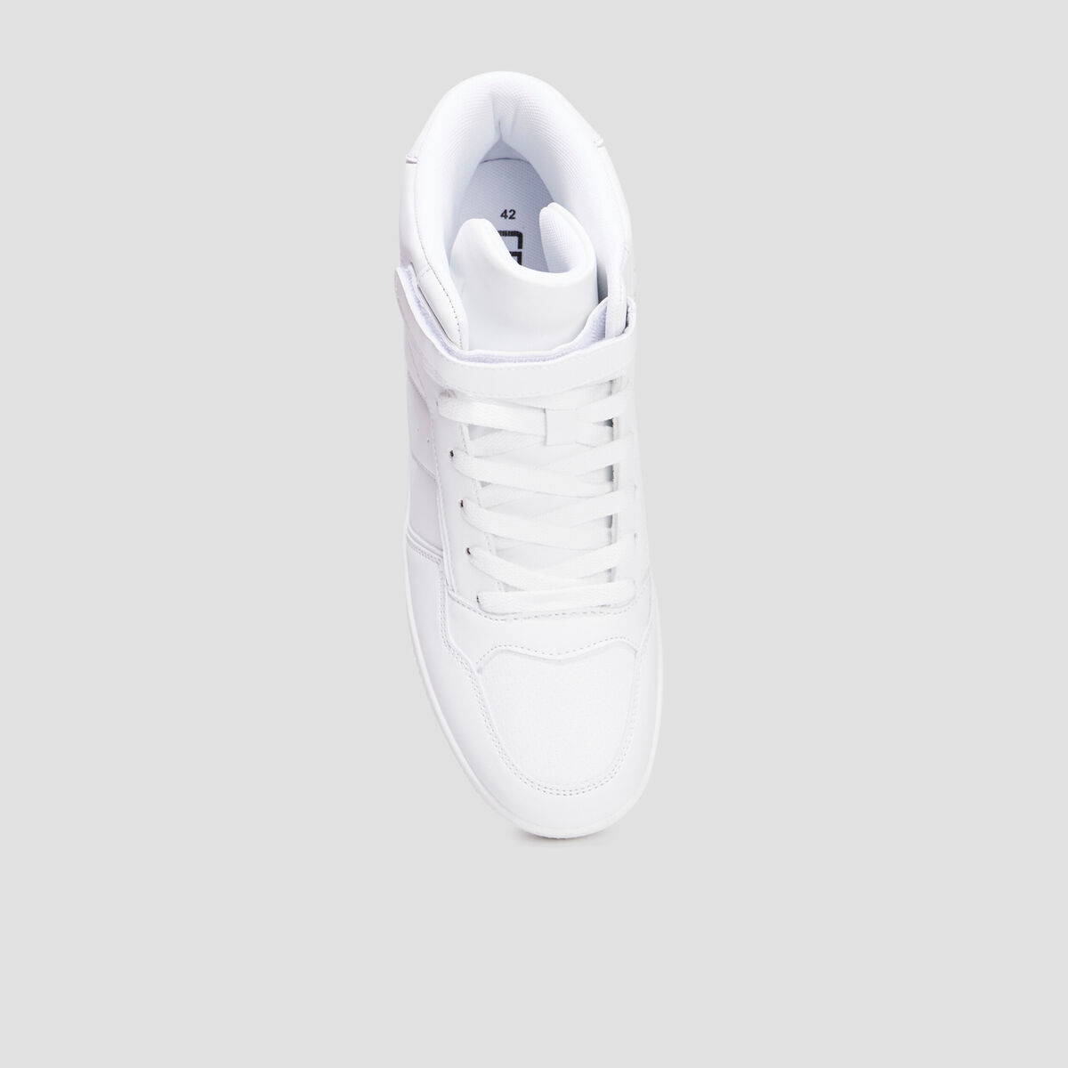 Baskets montantes &agrave; scratchs blanc homme