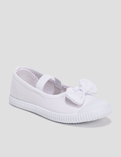 Babies en toile avec noeuds blanc fille