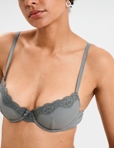 Soutien-gorge corbeille paddé vert kaki femme