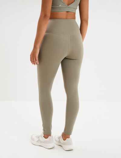 Legging de sport taille haute vert kaki femme