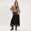 Manteau court boutonn&eacute; beige femme
