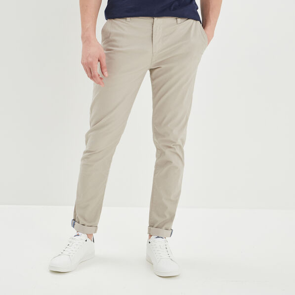 pantalon chino slim stretch beige homme Pantalon chino slim stretch beige homme