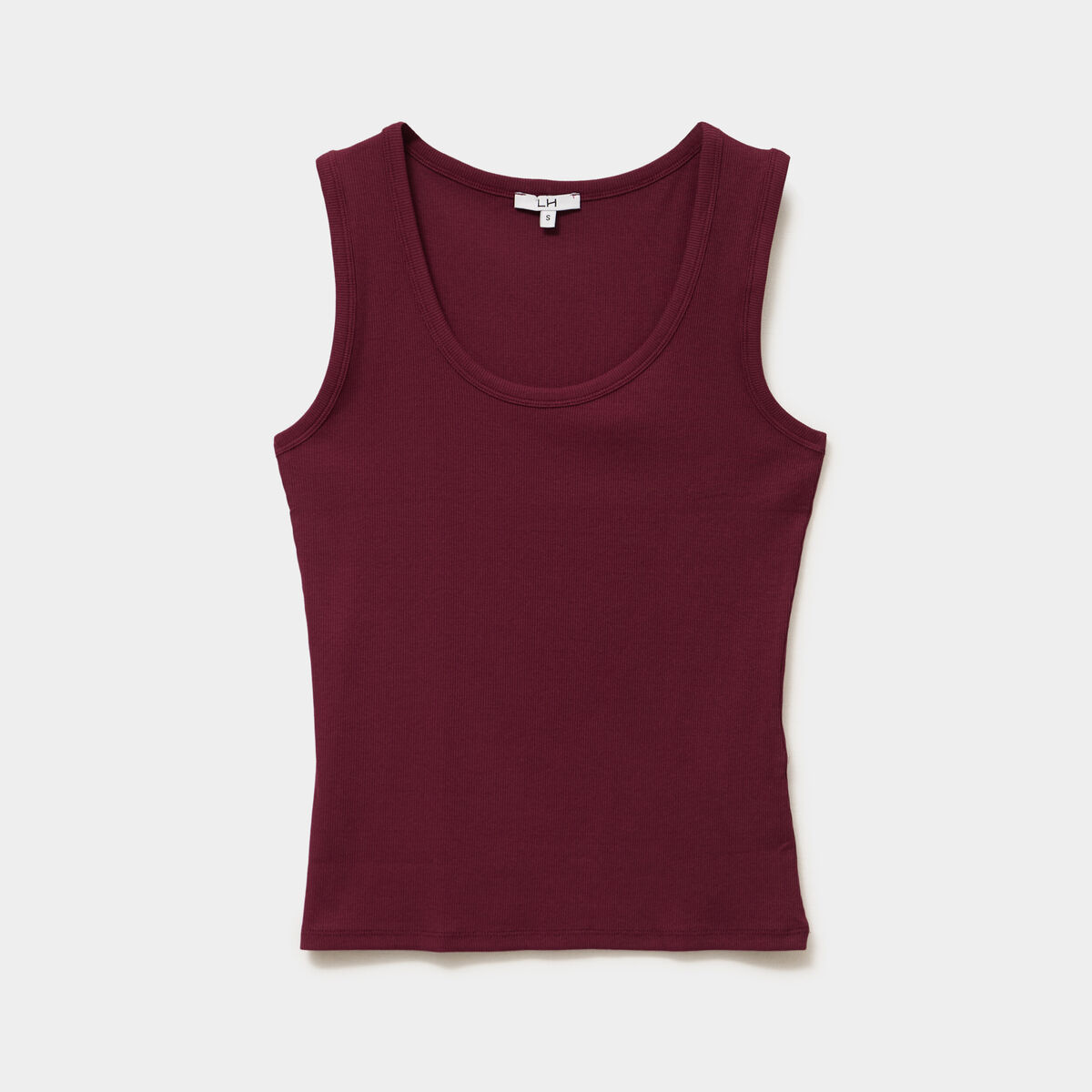 D&eacute;bardeur ajust&eacute; col rond coton bordeaux femme