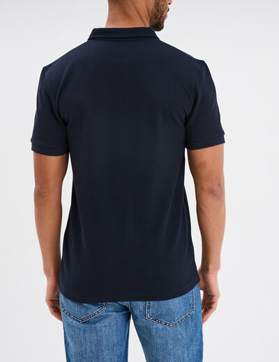 Polo manches courtes bleu marine homme