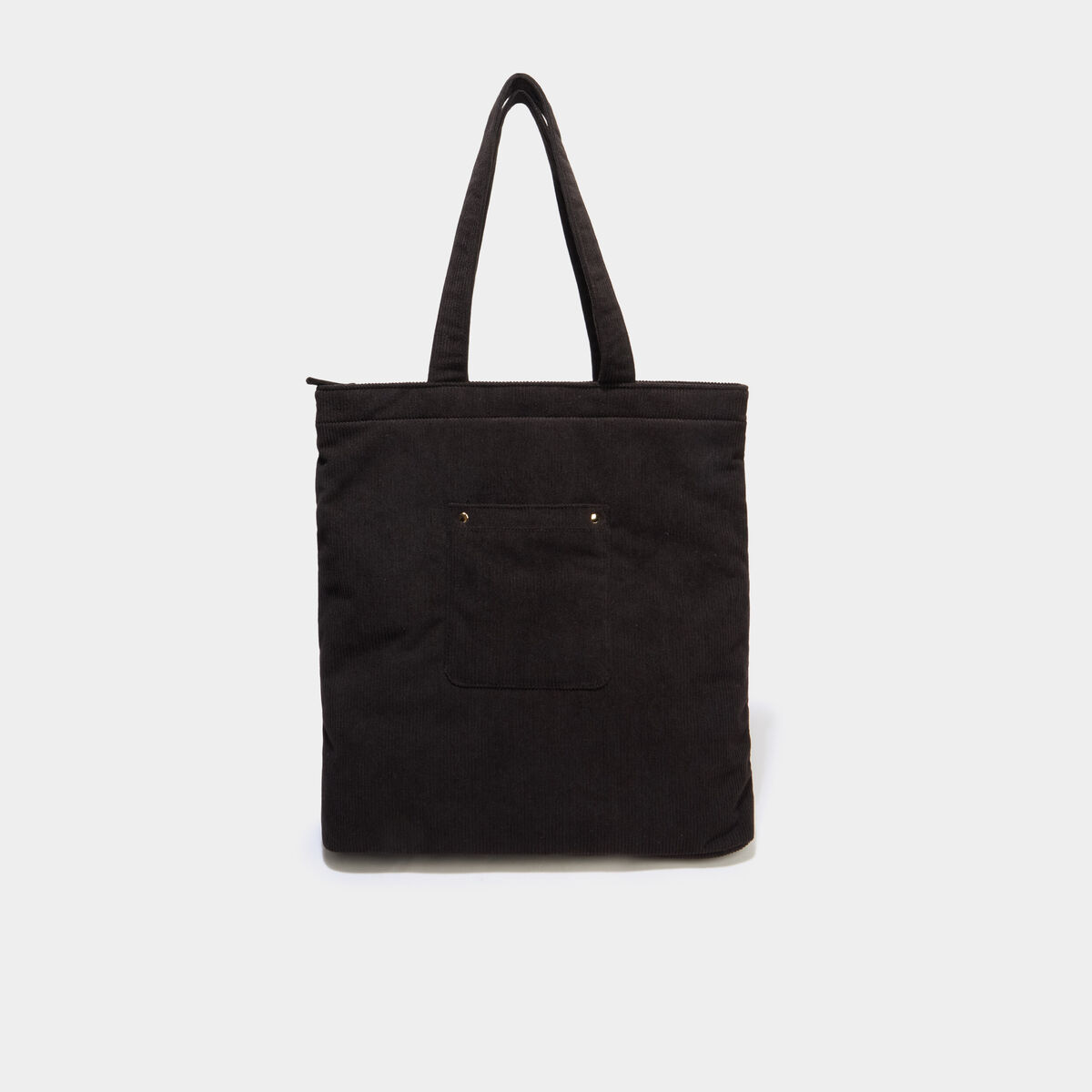 Sac tote bag zipp&eacute; effet velours noir femme