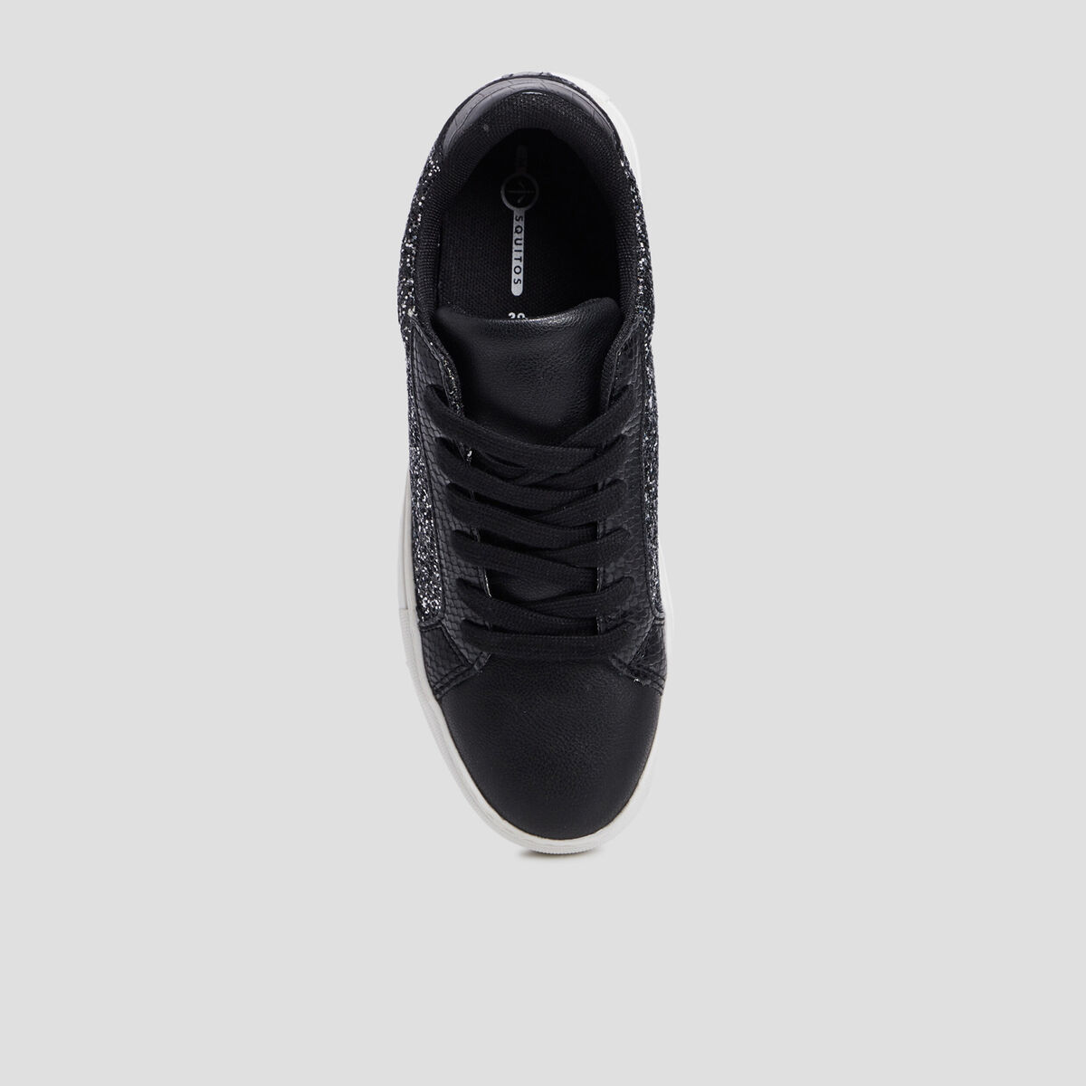 Tennis pailletées à lacets Mosquitos noir femme