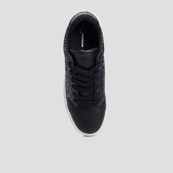 tennis pailletees a lacets mosquitos noir femme Tennis pailletées à lacets Mosquitos noir femme