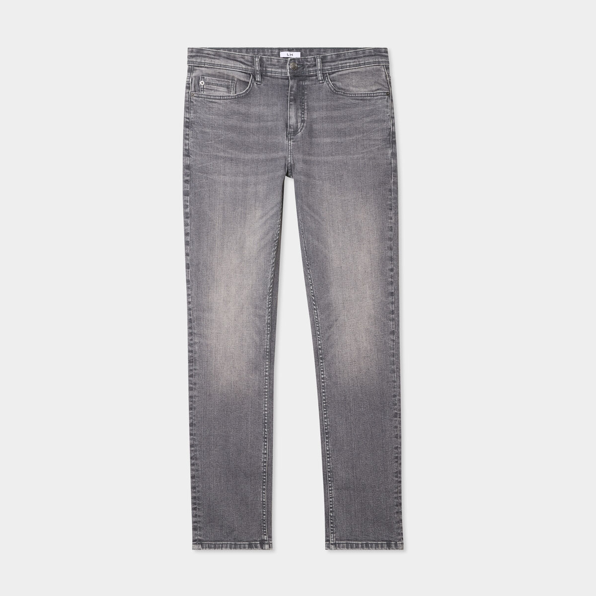 Jeans slim 5 poches denim gris homme