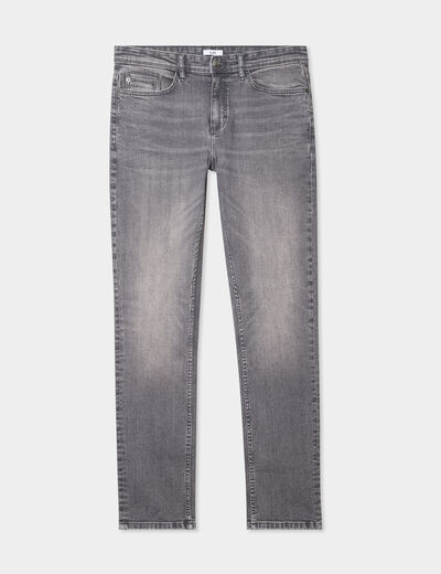 Jeans slim 5 poches denim gris homme
