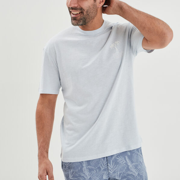 T-shirt oversize manches courtes Creeks bleu clair homme