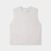 Pull sans manches col rond gris clair femme