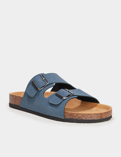 Mules avec boucles bleu marine homme