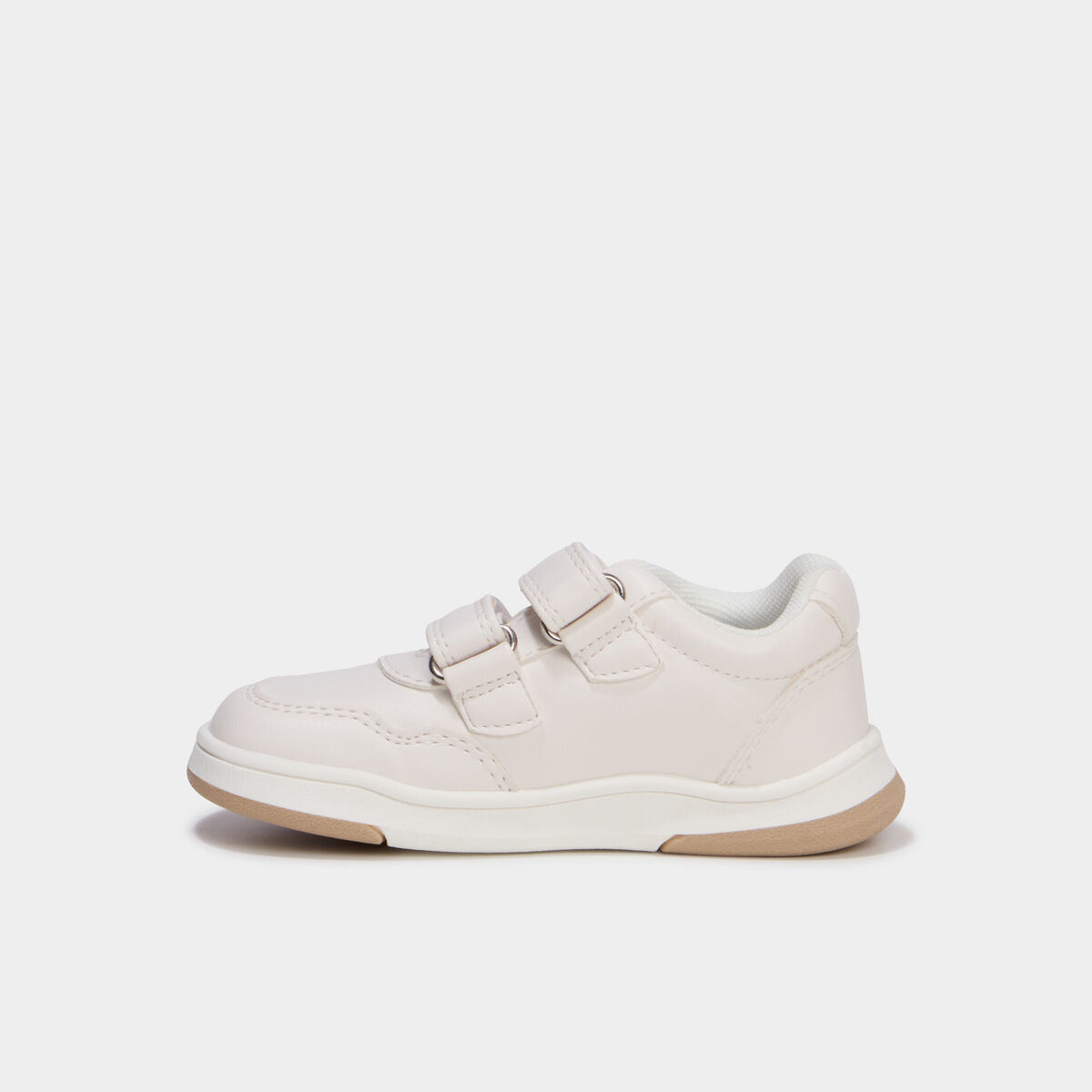 Tennis basses barefoot &agrave; scratchs creme fille