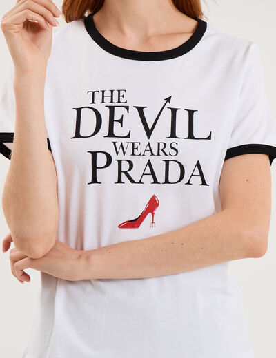 T-shirt coton Le diable en Prada blanc femme