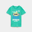 T-shirt manches courtes coton vert menthe gar&ccedil;on