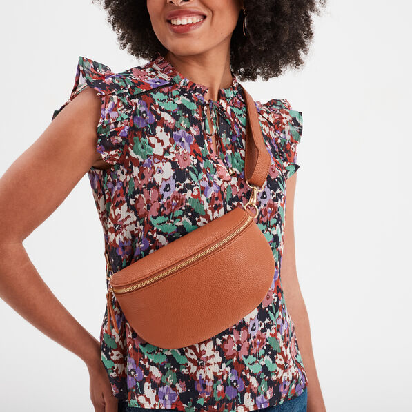 sac banane arrondi marron cognac femme Sac banane arrondi marron cognac femme