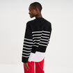 Pull effet 2-en-1 noir femme