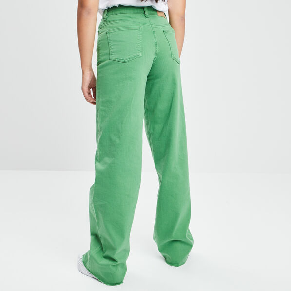 pantalon wide leg taille haute vert femme Pantalon wide leg taille haute vert femme