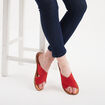 Mules brides croisées en cuir Kickers rouge femme