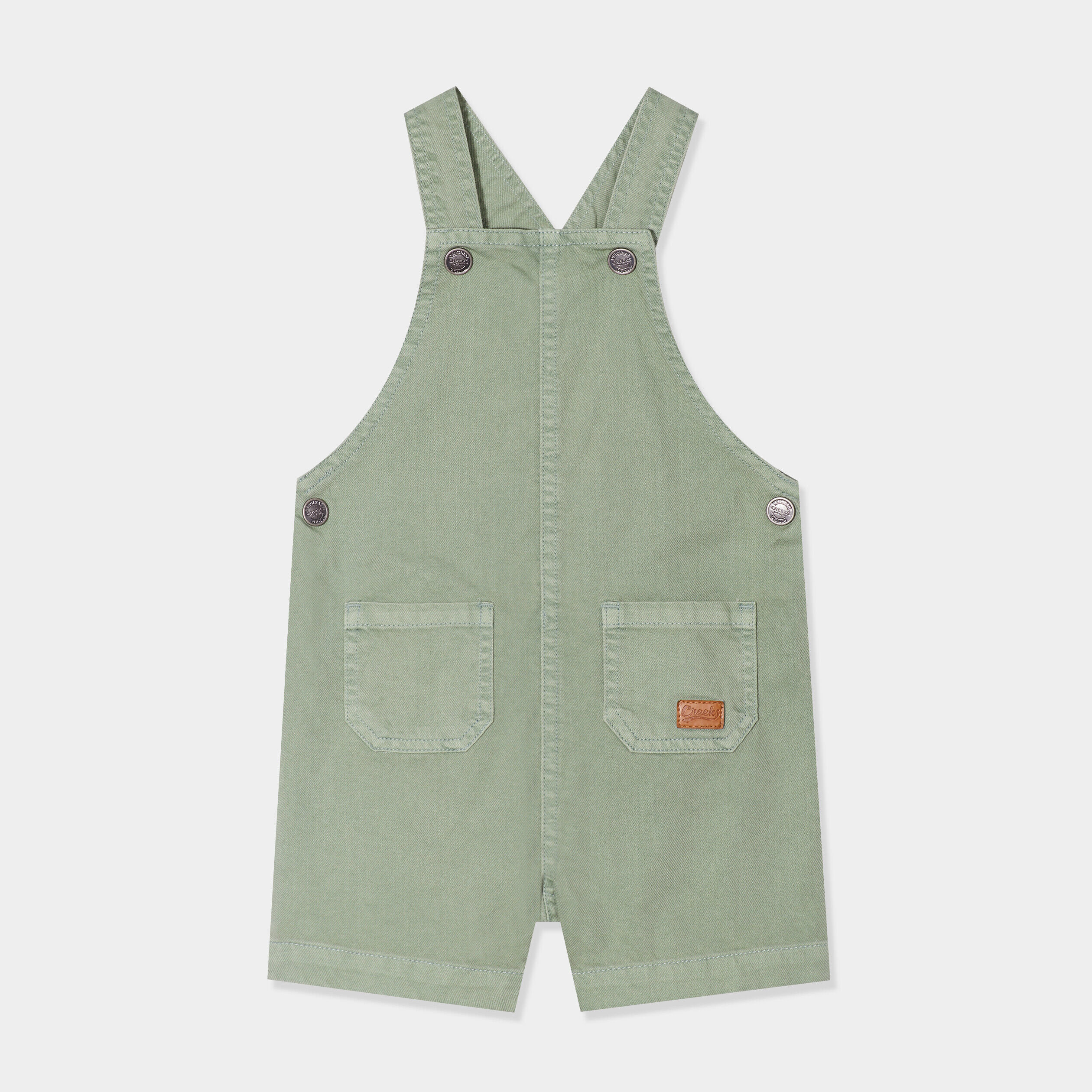 Salopette short en coton Creeks vert kaki bébé garçon CREEKS