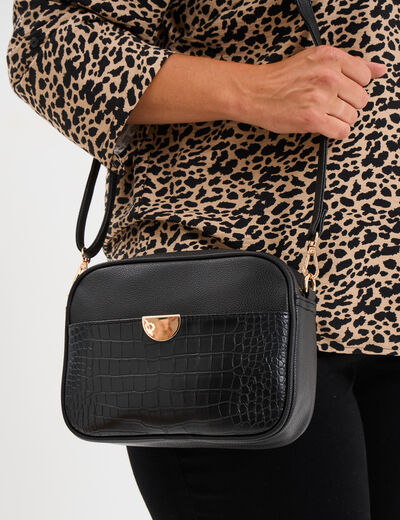 Sac avec 2 bandouli&egrave;res noir femme