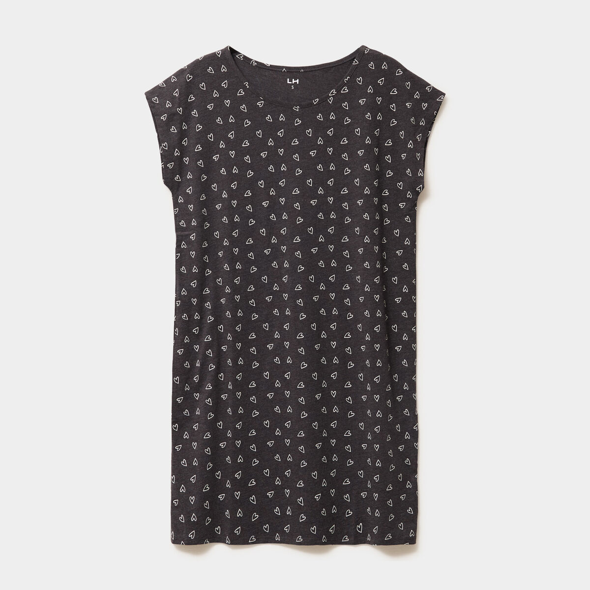 Chemise de nuit manches courtes gris anthracite femme