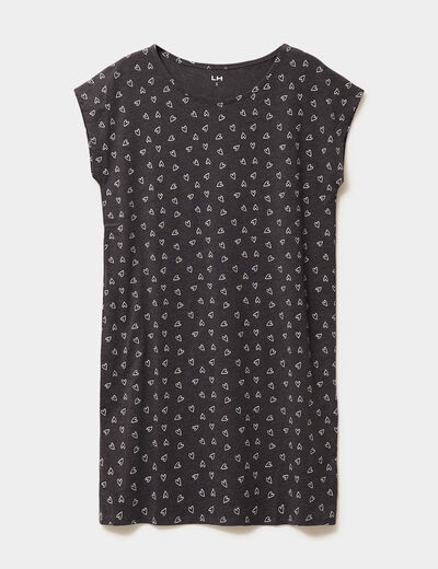 Chemise de nuit manches courtes gris anthracite femme