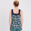 Débardeur col en V bleu marine femme