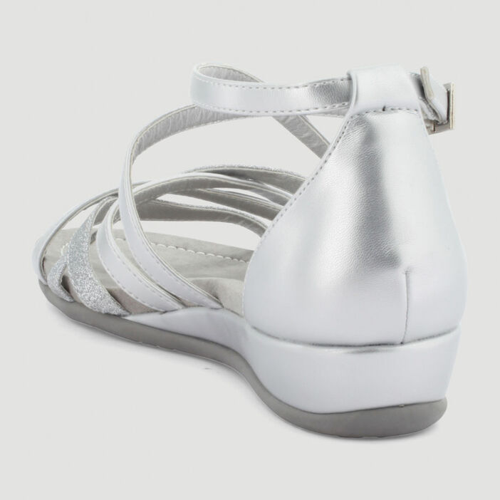 Sandales talon fermé femme couleur argent