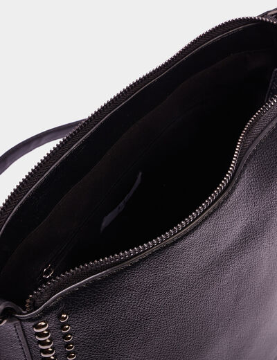 Sac cabas avec clous noir femme