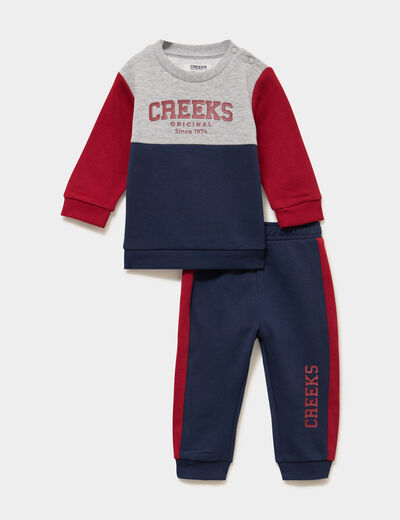Ensemble de jogging sweat et pantalon bleu marine b&eacute;b&eacute; gar&ccedil;on