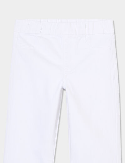 Jegging flare taille élastiquée denim blanc fille