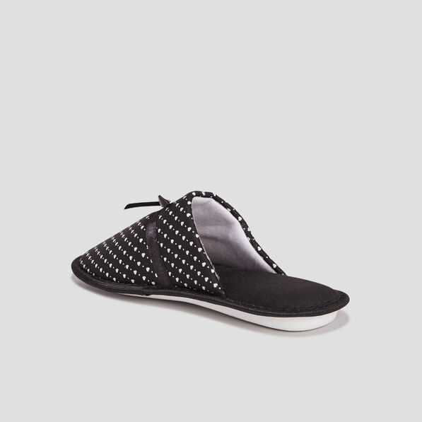 Chaussons mules petits coeurs noir femme