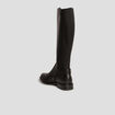 Bottes cavali&egrave;res avec boucles en cuir noir femme