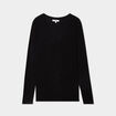 Pull ajusté avec col en V noir femme