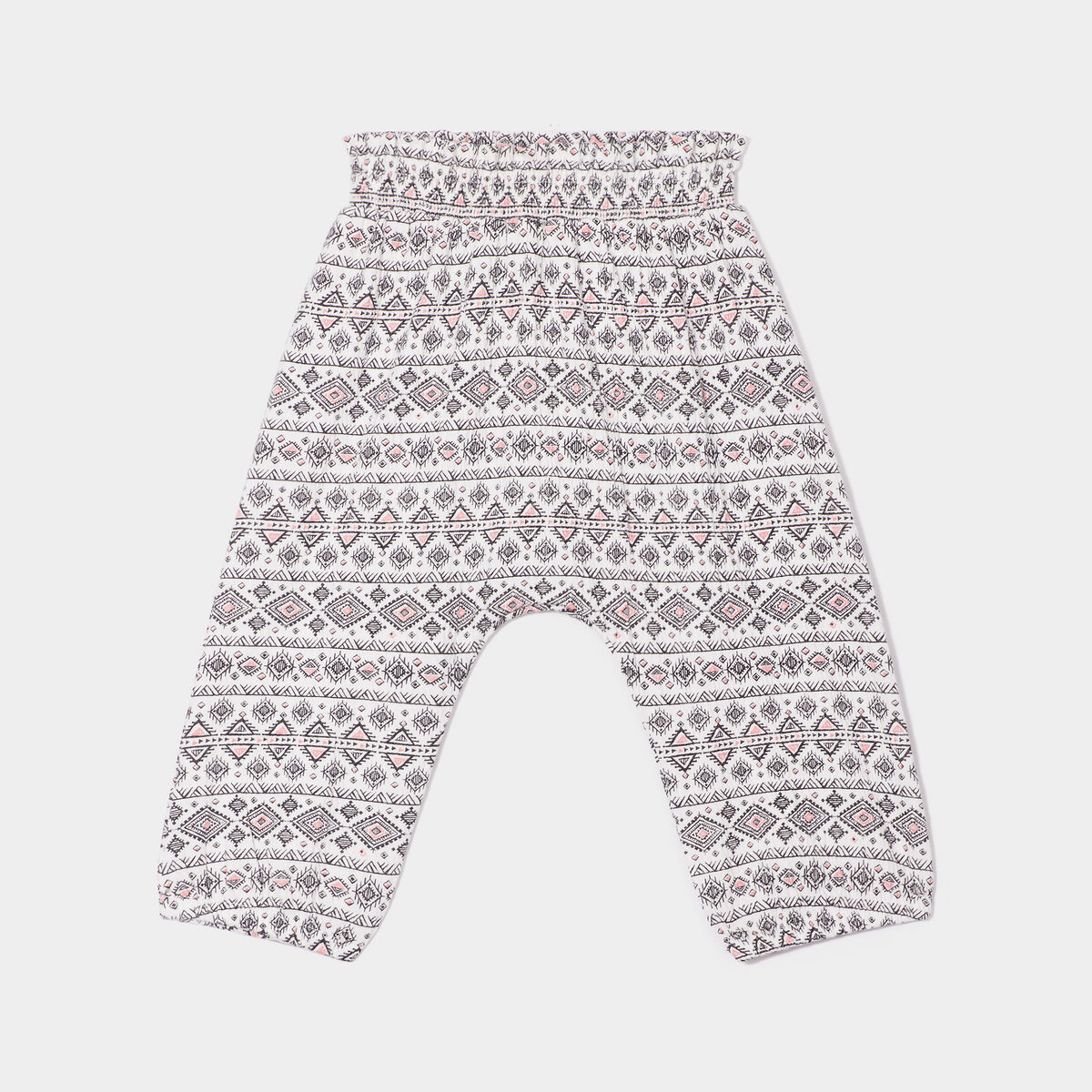 Pantalon à taille élastiquée creme bébé fille