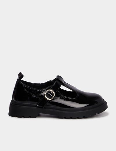 Babies salom&eacute; vernies noir fille