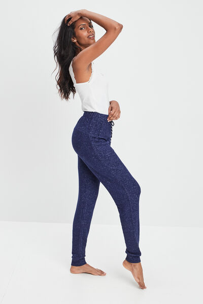 Bas de pyjama bleu femme