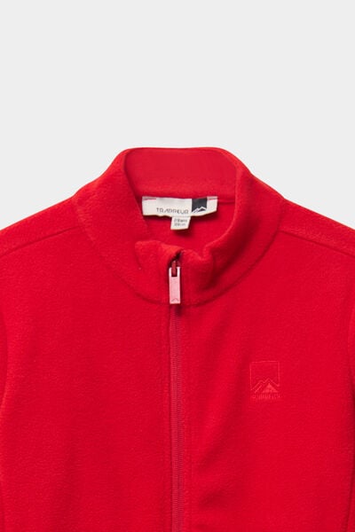 Gilet polaire zipp&eacute; col montant rouge gar&ccedil;on