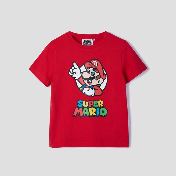 T-shirt manches courtes Super Mario rouge garçon