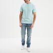 T-shirt droit en coton manches courtes bleu turquoise homme