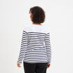 T-shirt marini&egrave;re manches longues coton blanc femme