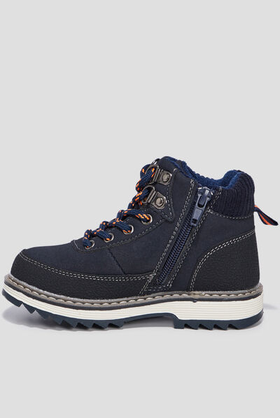 Bottines à lacets bleu marine garçon