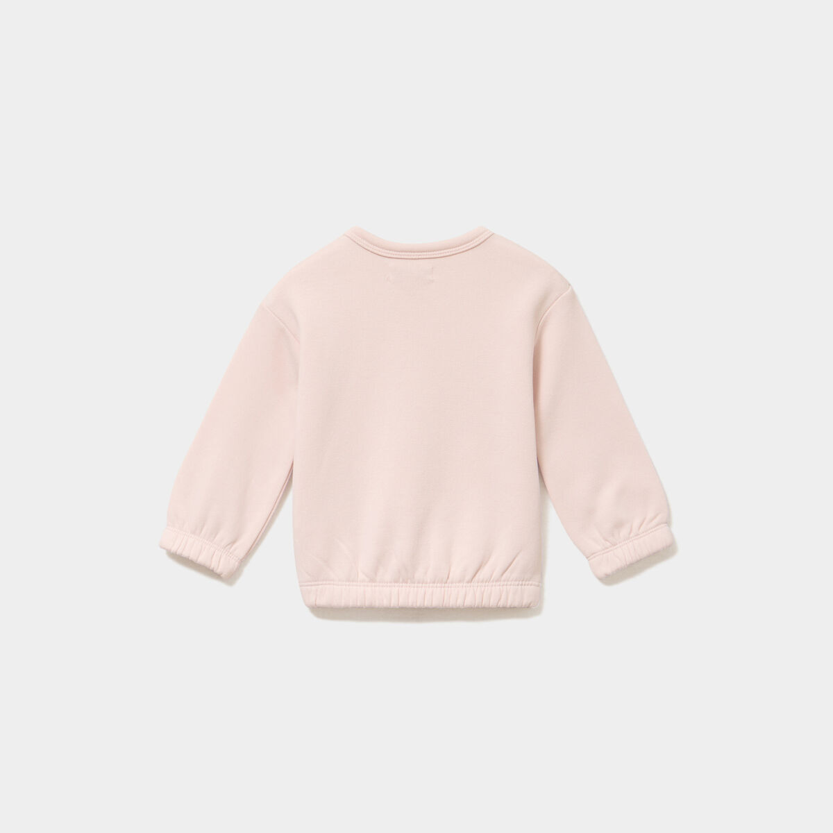 Sweat col rond manches longues rose clair b&eacute;b&eacute; fille